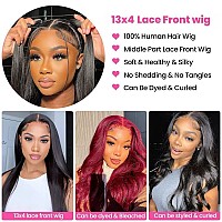 30 Inch Straight Human Hair Wigs for Black Women 13X4 Straight Lace Front Wigs Human Hair Pre Plucked 150% Density HD Lace Frontal Wigs Bleached Knots Glueless Brazilian Lace Front Human Hair Wigs Natural Color