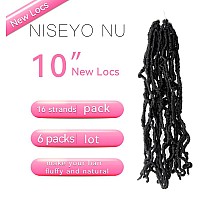 10 Inch Soft Locs Crochet Hair 6 Packs Short Straight Prelooped New Faux Locs Crochet Hair 1Jet Black