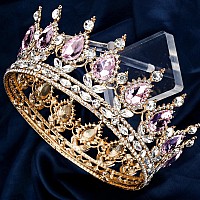 Cocide Gold Crown For Women Crystal Wedding Tiara And Crowns For Girls Rhinestones Queen Headband Princess Hair Accessories For