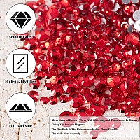 Nail Rhinestones 1560Pcs 25Mm Glass Red Round Flatback And Multi Shape Crystal Shine Diamonds For Diy Crafts Nail Art