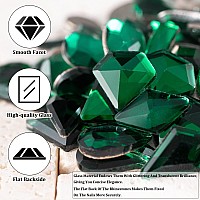 Nail Rhinestones 1560Pcs 25Mm Glass Dark Green Round Flatback And Multi Shape Crystal Shine Diamonds For Diy Crafts Nail Art