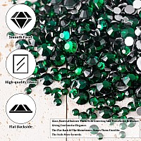 Nail Rhinestones 1560Pcs 25Mm Glass Dark Green Round Flatback And Multi Shape Crystal Shine Diamonds For Diy Crafts Nail Art