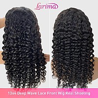 Larima 13X4 Deep Wave Lace Front Wig Human Hair Hd Transparent Lace Frontal Wigs Human Hair Pre Plucked With Baby Hair Deep Curl