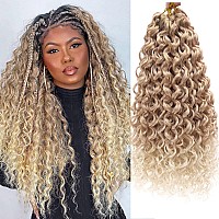 Gogo Curl Crochet Hair 18Inch Ombre Blonde Deep Wave Crochet Hairsynthetic Deep Twist Crochet Braids Bohemian Crochet Braiding