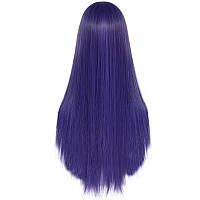 Anogol Hair Cap32Inch80Cm Long Purple Wig For Women Anime Cosplay Peluca Morada Larga Mujer Straight Wig For Halloween Costum