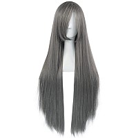 Anogol Hair Cap32Inch80Cm Grey Wig Peluca Gris For Women Anime Cosplay Long Grey Cosplay Wig For Halloween Costumes Long Str