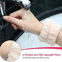 Chuangdi 4 Pairs Wrist Spa Wrist Bands For Washing Face Microfiber Wrist Wash Towel Band Scrunchies Absorbent Wrist Sweatband Fo