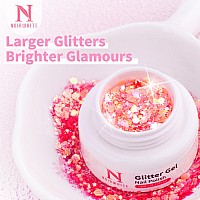 Noirwhite Glitter Gel Nail Polish Set 12 Colors Sparkle Sequins Gel Polish Resplendent Colorful Trendy Translucent Glitter Soli