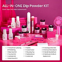 Beetles Pink Dip Powder Nail Kit 7 Colors Hotpink Clear Pink Lightpink Deeppink Red Dip Powder Starter Kit With Liquid Set Recy