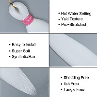 Aqinbel White Braiding Hair 8 Bundlespack Braiding Hair 26 Braiding Hair Pre Stretched Itch Free Crochet Twist Braids Hair Yak