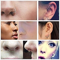 Jiesibao 22Pcs Nose Piercing Kit Piercing Needles With 18G 20G Cz Nose Screw Studs Double Nose Rings Hoop Captive Nose Rings St