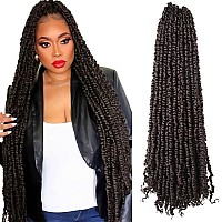 The BOHOBABE 36 Inch Pre-twisted Passion Twist Hair 8 Packs Super Long Pre-looped Crochet Passion Twist Braiding Hair Soft Bohemian Twists (4#)