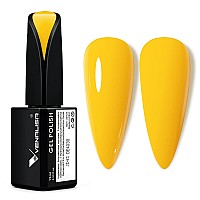 Venalisa 15Ml Bright Yellow Gel Nail Polish Pastel Yellow Gel Polish Pale Neon Yellow Color Soak Off Uv Led Nail Gel Polish Nai