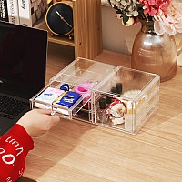 Cq Acrylic Clear Stackable Storage Binsplastic Medicine Storage Organizer And Small Drawer Organizer With 4 Drawers For Make Up