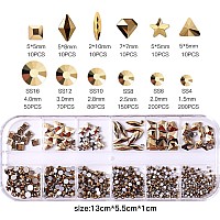 Belicey Nail Rhinestones Kit 800Pcs Multishape Aurum Rhinestones For Nail Crystals Decoration Nail Hearts Butterfly Charm Nail