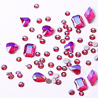 Belicey Purple Ab Nail Art Rhinestones Flatback Round Crystals Beads Gems Stones Multi Shapes 3D Rhinestone Charms For Nail Art