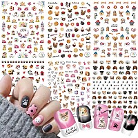 Cute Dog Nail Art Stickers Cartoon Animal Selfadhesive Sticker 3D Pupply Nail Art Decals Design Holographic Little Dog Nail De