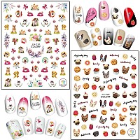 Cute Dog Nail Art Stickers Cartoon Animal Selfadhesive Sticker 3D Pupply Nail Art Decals Design Holographic Little Dog Nail De