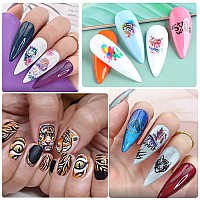 Tiger Nail Art Stickers Cartoon Animal Nail Decals 3D Selfadhesive Nail Sticker Design Holographic Flowers Tiger Nail Art Deca