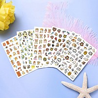 Tiger Nail Art Stickers Cartoon Animal Nail Decals 3D Selfadhesive Nail Sticker Design Holographic Flowers Tiger Nail Art Deca