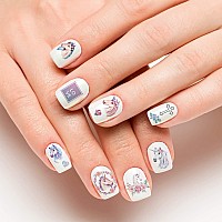 Cute Nail Art Stickers 3D Cartoon Animal Nail Art Decals Holographic Unicorn Rainbow Heart Flowers Nail Adhesive Sticker Design