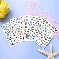 Vezocim Colorful Butterflies Nail Art Stickers Paper Butterfly Design Selfadhesive Nail Decals For Women Girls Manicure Deco