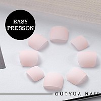 Outyua Solid Square Fake Toenails Matte Press On Toe Nails Short Acrylic False Toes Nails Artificial Beach Full Cover Toenail Fo