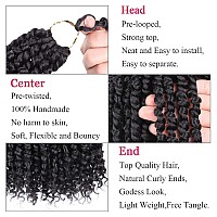 Leeven 8 Inch 8 Packs Pretwisted Passion Twist Crochet Hair With Curls At The Ends Natural Black Prelooped Short Bohemian Pass