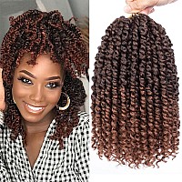 Leeven 8 Packs Ombre Brown Passion Twist Hair 10 Inch Pre Twisted Short Passion Spring Twist Crochet Braids Hair With Curls At T