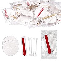 100 Pack Hotel Vanity Kit Individually Wrapped, Bulk Hotel Amenities Kit, Hotel Hospitality Set, Hygiene Products Include Cosmetic Cotton Pads, Cotton Swabs, Nail File (Paper Sticks)