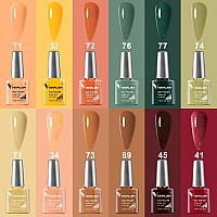 VENALISA Gel Nail Polish Set - 12 Colors 7.5ml Green Brown Yellow Glitter Red Winter Colors Gel Polish Soak Off UV LED Nail Gel Polish Nail Art Starter Manicure Salon DIY at Home