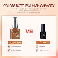 VENALISA Gel Nail Polish Set - 12 Colors 7.5ml Green Brown Yellow Glitter Red Winter Colors Gel Polish Soak Off UV LED Nail Gel Polish Nail Art Starter Manicure Salon DIY at Home