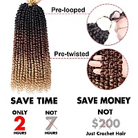 Leeven 10 Inch 3 Tones Pre Twisted Passion Twist Crochet Braids Hair 8 Packs Prelooped Short Passion Twists Hair 1B3027 Ombr