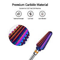 Melodysusie Professional Tornado Nail Drill Bits 332 Carbide Tungsten Multifunction Bits Suitable For Manicure Pedicure Cu