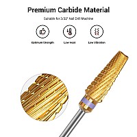 Melodysusie Upgrade 5 In 1 Nail Drill Bits 332 Carbide Tungsten Multifunction Mixed Sizes Edition Suitable For Manicure Pe