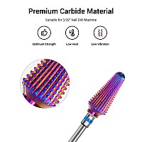 Melodysusie Professional Tornado Nail Drill Bits 332 Carbide Tungsten Multifunction Bits Suitable For Manicure Pedicure Cu