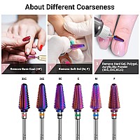 Melodysusie Professional Tornado Nail Drill Bits 332 Carbide Tungsten Multifunction Bits Suitable For Manicure Pedicure Cu