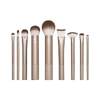 Real Techniques Au Naturale Makeup Brush Kit, For Liquid, cream, & Powder Foundation, Eyeshadow, Blush, & contour, Premium Quality Face Brushes, cruelty-Free, Synthetic Bristles, 9 Piece Set