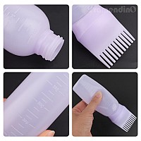 Framendino 2 Pack Purple Root Comb Applicator Bottle Hair Dye Bottle Plastic Hair Oil Squeeze Bottles With Graduated Scale For