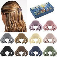 Small Hair Clips for Women Girls Kids, Tiny Hair Claw Clips for Thin/Medium Thick Hair, 1.5 Inch Mini Hair Jaw Clips Matte Octopus Clip Nonslip Spider Clip with Gift Box (Pack of 10 Colors)