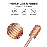 Melodysusie Safety Nail Drill Bits 332 Smooth Round Top Large Barrel Carbide Bits Suitable For Manicure Pedicure Cuticle Ge