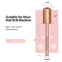 Melodysusie Safety Nail Drill Bits 332 Smooth Round Top Large Barrel Carbide Bits Suitable For Manicure Pedicure Cuticle Ge