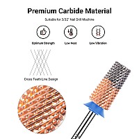 Melodysusie Tapered Barrel Nail Drill Bits 332 Carbide Tungsten Bits Suitable For Manicure Pedicure Cuticle Gel Polishing