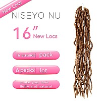 16 Inch Soft Locs Crochet Hair 6 Packs Short Straight Prelooped New Faux Locs Crochet Hair 27Honey Blonde