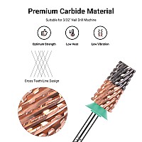 Melodysusie Tapered Barrel Nail Drill Bits 332 Carbide Tungsten Bits Suitable For Manicure Pedicure Cuticle Gel Polishing