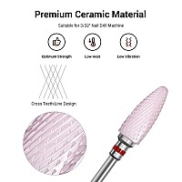 Melodysusie Ceramic Nail Drill Bit 332 235Mm Professional Acrylic Nail File Flame Drill Bit For Manicure Pedicure Cuticle