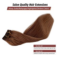 Auburn Hair Extensions Clip In Human Hair 15 Inch 70Grams Thick Full 30 Medium Auburn Clip On Hair Extensions Real Human Hair D