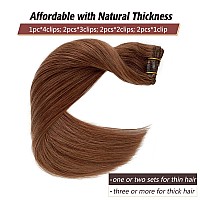 Auburn Hair Extensions Clip In Human Hair 15 Inch 70Grams Thick Full 30 Medium Auburn Clip On Hair Extensions Real Human Hair D