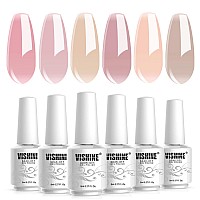 Vishine Sheer Nude Clear Pink Gel Nail Polish Nude Gel Polish Kit Jelly Neutral Transparent Gel Nail Polish Led Gel Nail Gel Pol