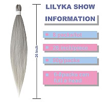 Lilyka Show 8 Packs 26 Inch Pre Stretched Ombre Braiding Hair Synthetic Fiber Braiding Hair For Women Professional Itch Free Hot